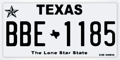 TX license plate BBE1185