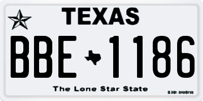 TX license plate BBE1186