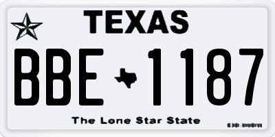 TX license plate BBE1187