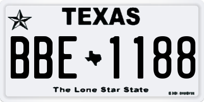 TX license plate BBE1188