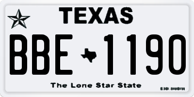 TX license plate BBE1190
