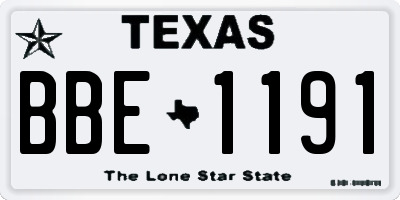 TX license plate BBE1191