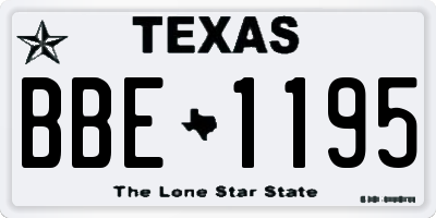 TX license plate BBE1195