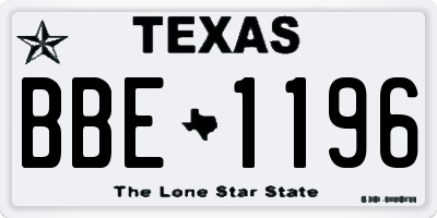 TX license plate BBE1196
