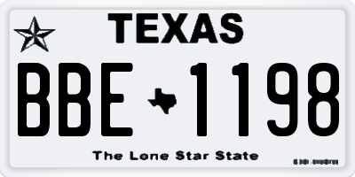 TX license plate BBE1198