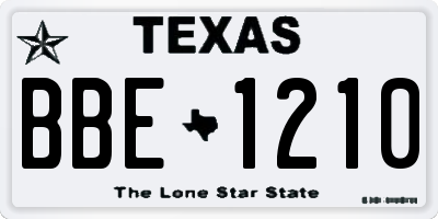 TX license plate BBE1210