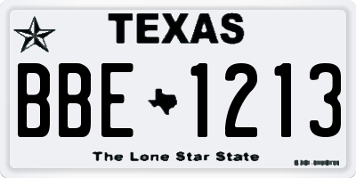 TX license plate BBE1213