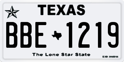 TX license plate BBE1219