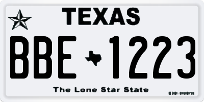 TX license plate BBE1223