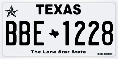 TX license plate BBE1228