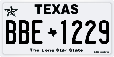 TX license plate BBE1229