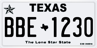 TX license plate BBE1230