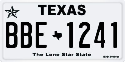 TX license plate BBE1241