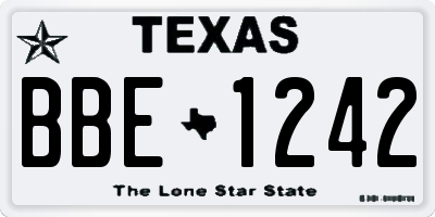 TX license plate BBE1242