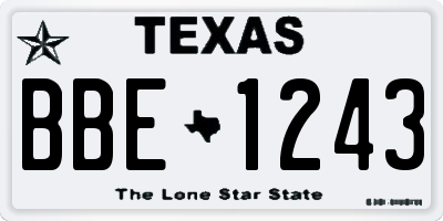 TX license plate BBE1243