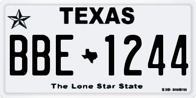 TX license plate BBE1244