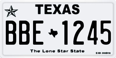 TX license plate BBE1245
