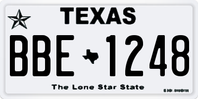 TX license plate BBE1248