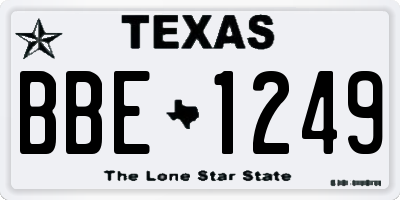 TX license plate BBE1249