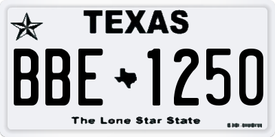 TX license plate BBE1250