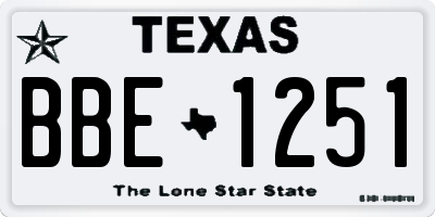 TX license plate BBE1251