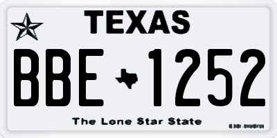 TX license plate BBE1252