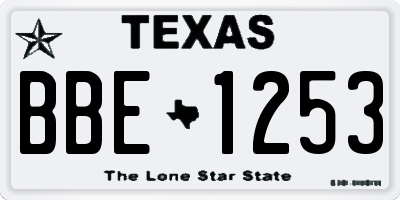 TX license plate BBE1253