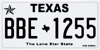 TX license plate BBE1255