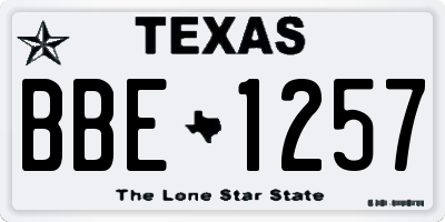 TX license plate BBE1257