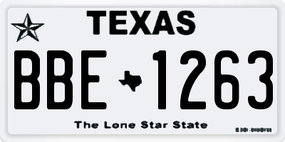 TX license plate BBE1263