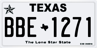 TX license plate BBE1271