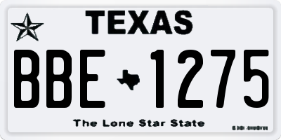 TX license plate BBE1275
