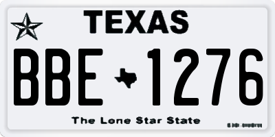 TX license plate BBE1276