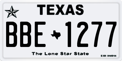 TX license plate BBE1277