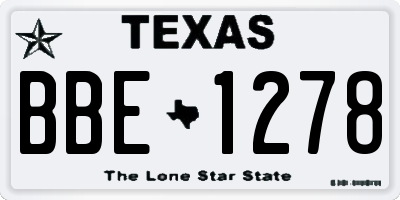 TX license plate BBE1278