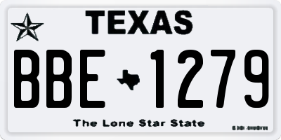 TX license plate BBE1279