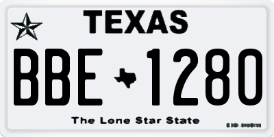 TX license plate BBE1280