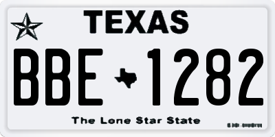 TX license plate BBE1282