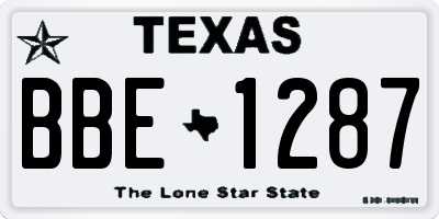 TX license plate BBE1287