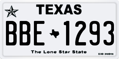 TX license plate BBE1293