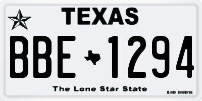 TX license plate BBE1294