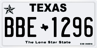 TX license plate BBE1296