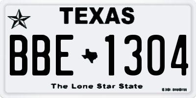 TX license plate BBE1304