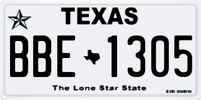 TX license plate BBE1305