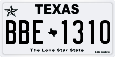 TX license plate BBE1310