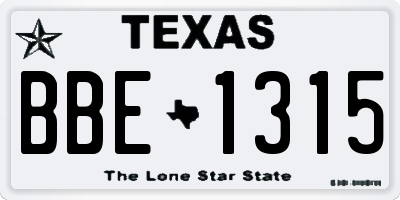 TX license plate BBE1315