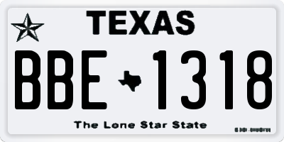 TX license plate BBE1318