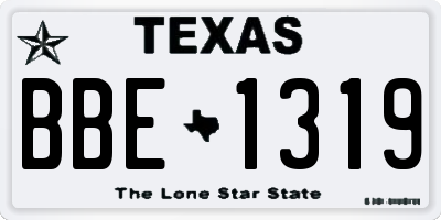 TX license plate BBE1319