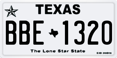 TX license plate BBE1320