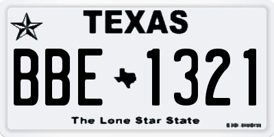 TX license plate BBE1321